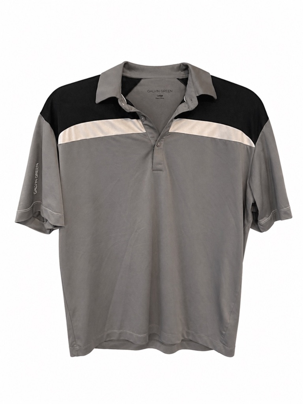 Galvin Green Men's Light Gray & Black Golf Polo